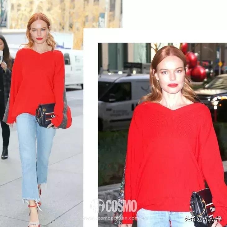 刘雯同款羊毛衫穿搭,初恋风的毛衣