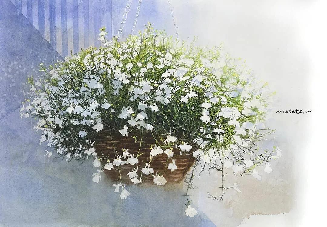 水彩大师笔下的花卉,简单唯美的水彩花卉