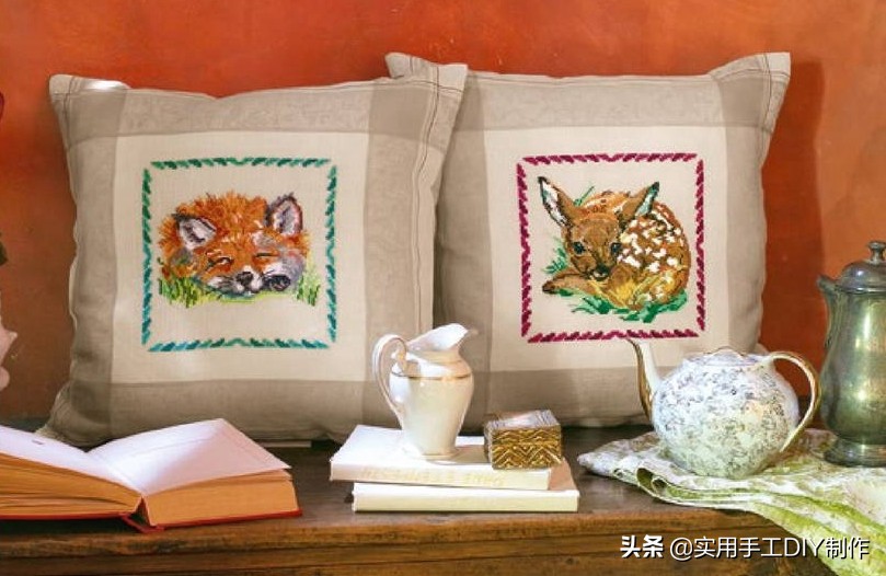 十字绣抱枕半针绣卡通,十字绣图大全