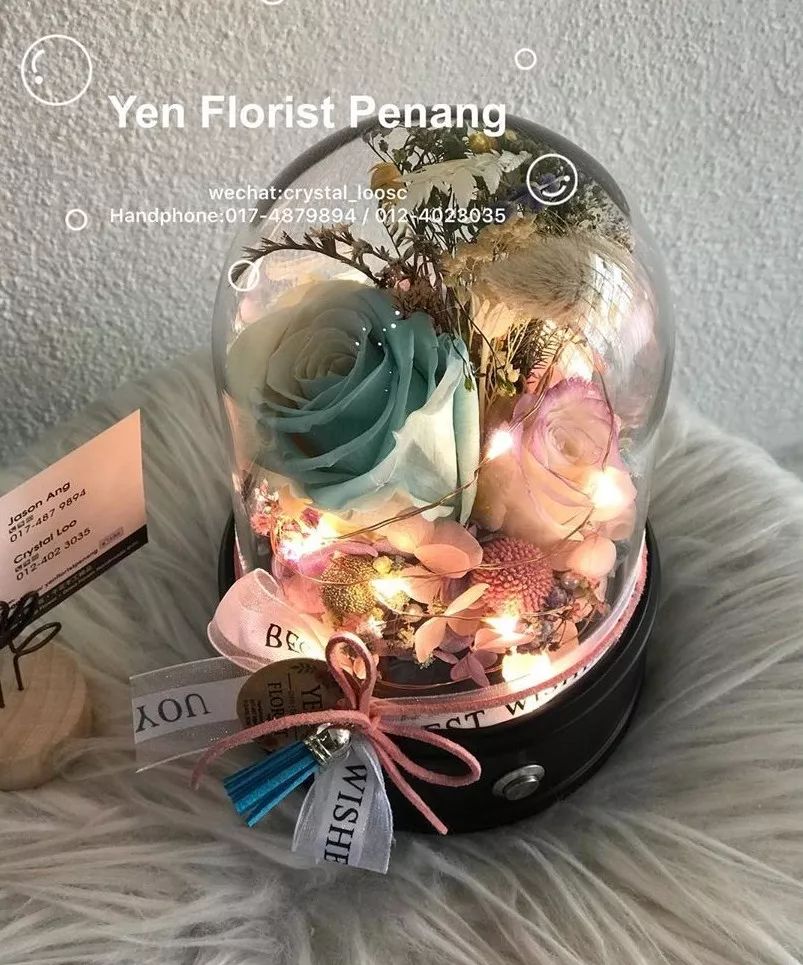 新款永生花玻璃罩,玻璃罩永生花手工diy制作