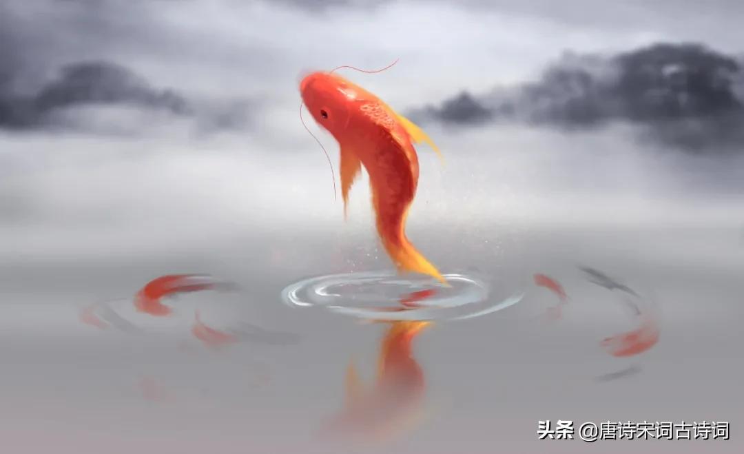 波心举网星光乱，跃出鲤鱼长尺半