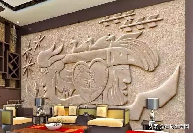 砂岩浮雕背景墙,莱州砂岩浮雕背景墙