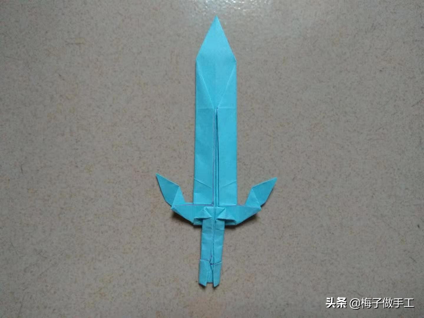 儿童手工折纸简单3-5岁宝剑,儿童手工折纸宝剑简单版慢教程