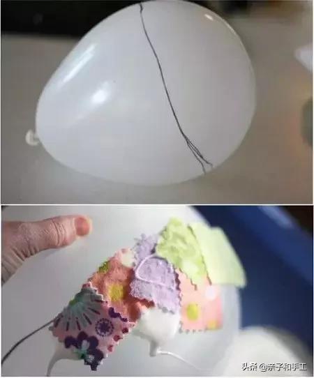 幼儿园气球手工贴画,创意手工气球印画