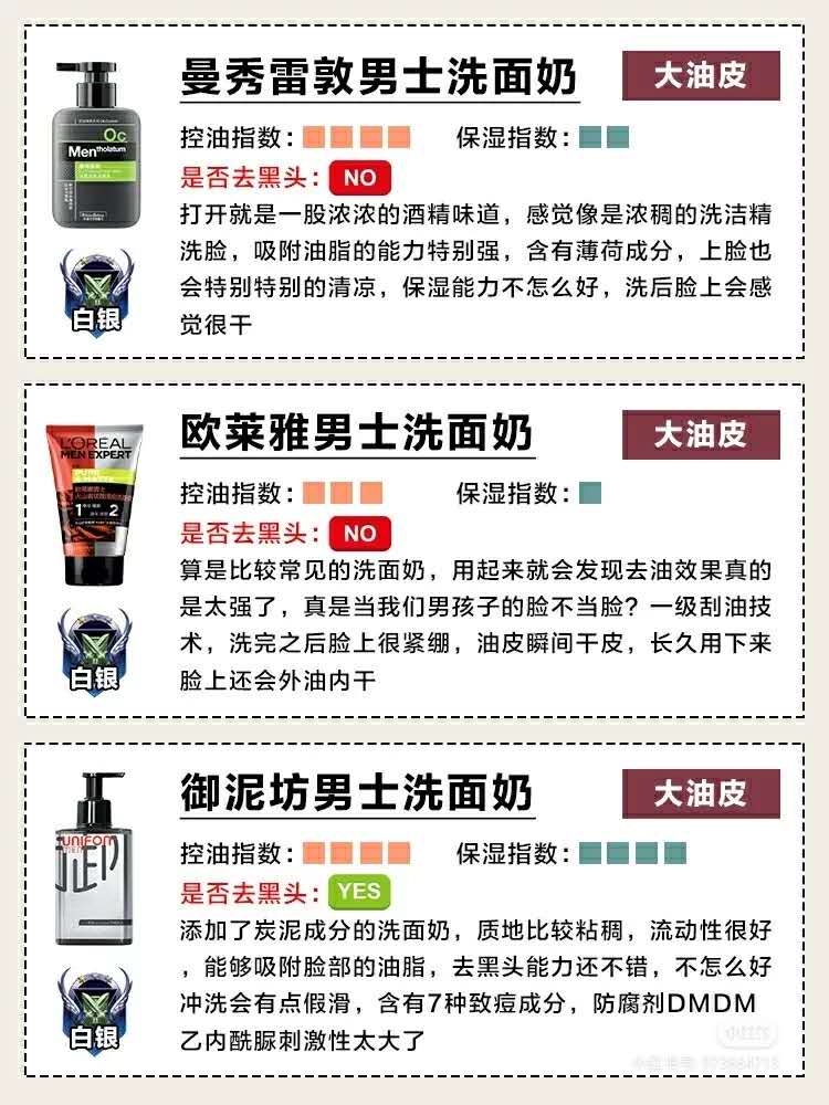 男士控油保湿洗面奶十大排行测评,左颜右色男士除螨洗面奶测评
