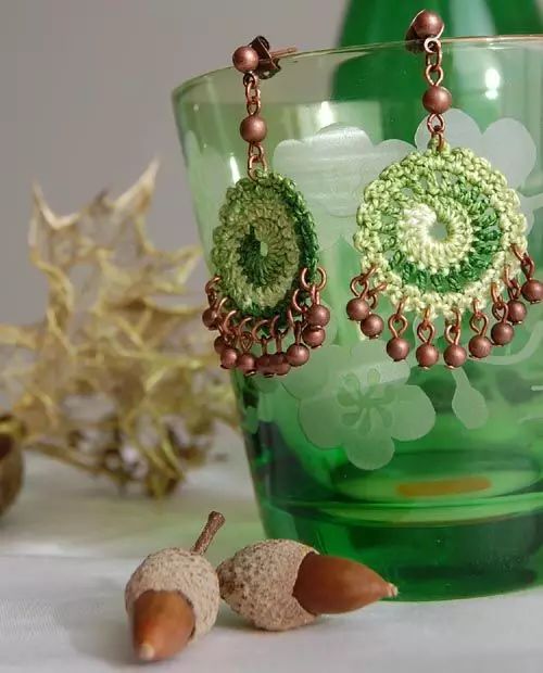 钩针耳环教程图解,钩针编织耳环图解