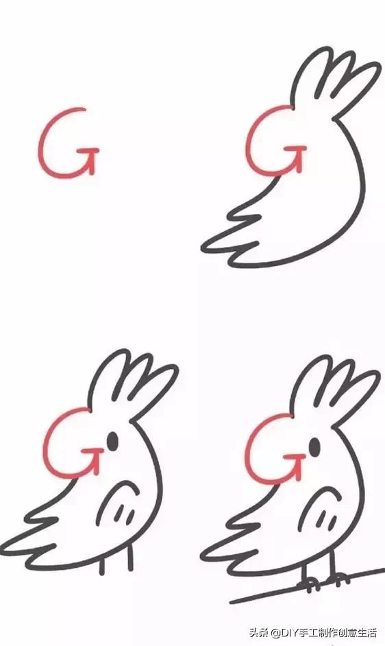 关于可爱的字母简笔画,happy字母简笔画