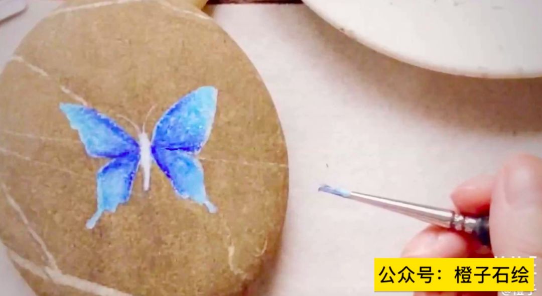 石头画蝴蝶教程视频,在石头上画蝴蝶用丙烯颜料
