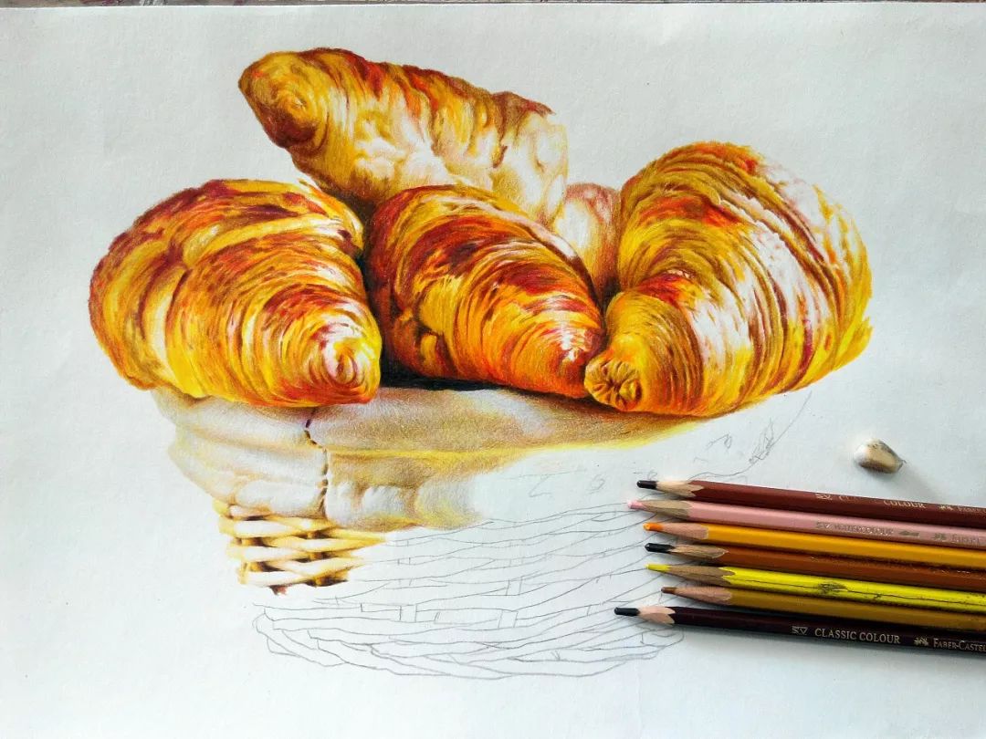 彩铅画美丽的山水画,彩铅画美人蝴蝶