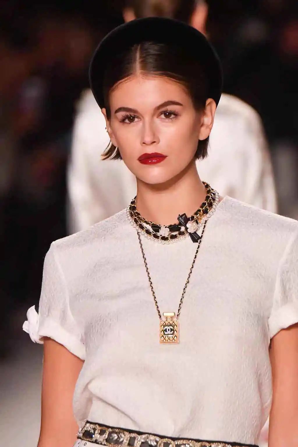 VintageChanel中古琉璃饰品,中古香奈儿双c项链