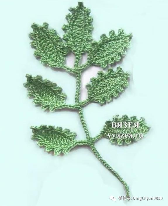 树枝树叶的编织图解,树叶钩针编织教程图解