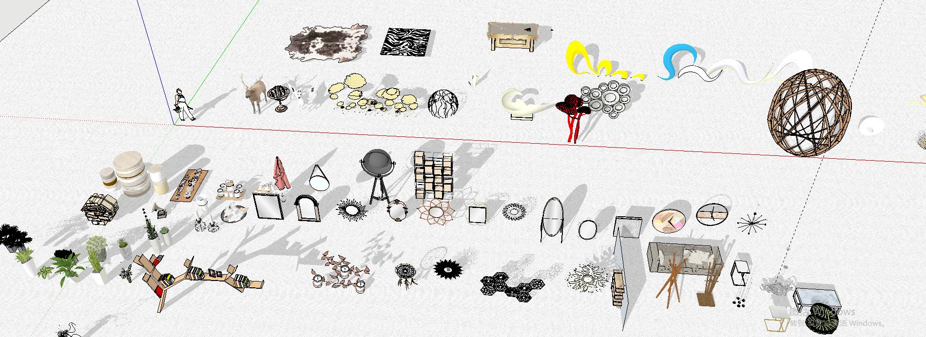 草图大师vray模型库免费,草图大师极简模型库