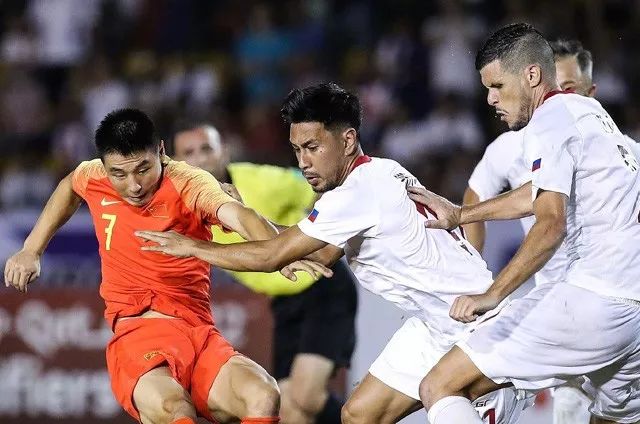 国足7比0战胜关岛艾克森进球,中国被菲律宾逼平