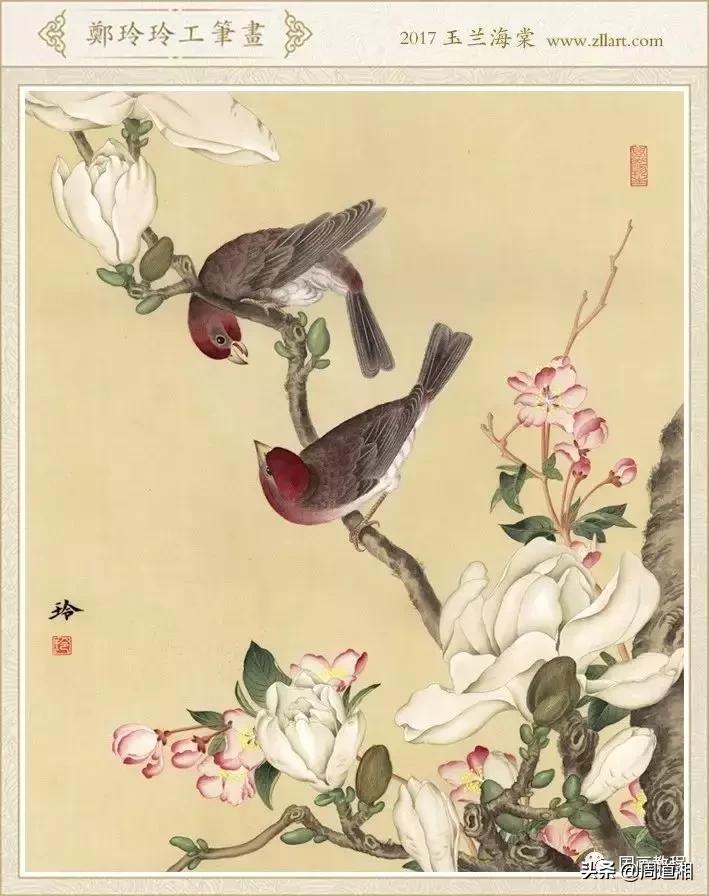 宋人工笔花鸟临摹步骤,工笔花鸟玉兰的画法