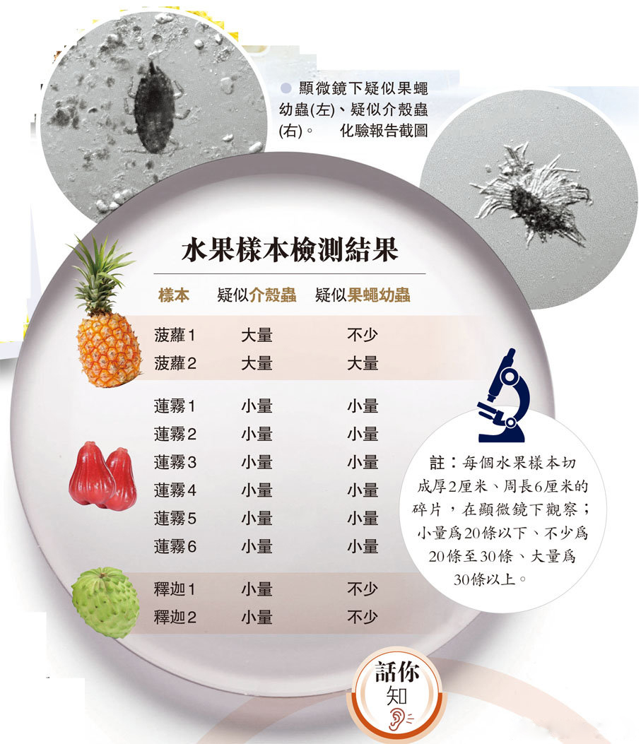 没法吃！台水果不是政治问题，而是虫子太多的问题，在港得到证明