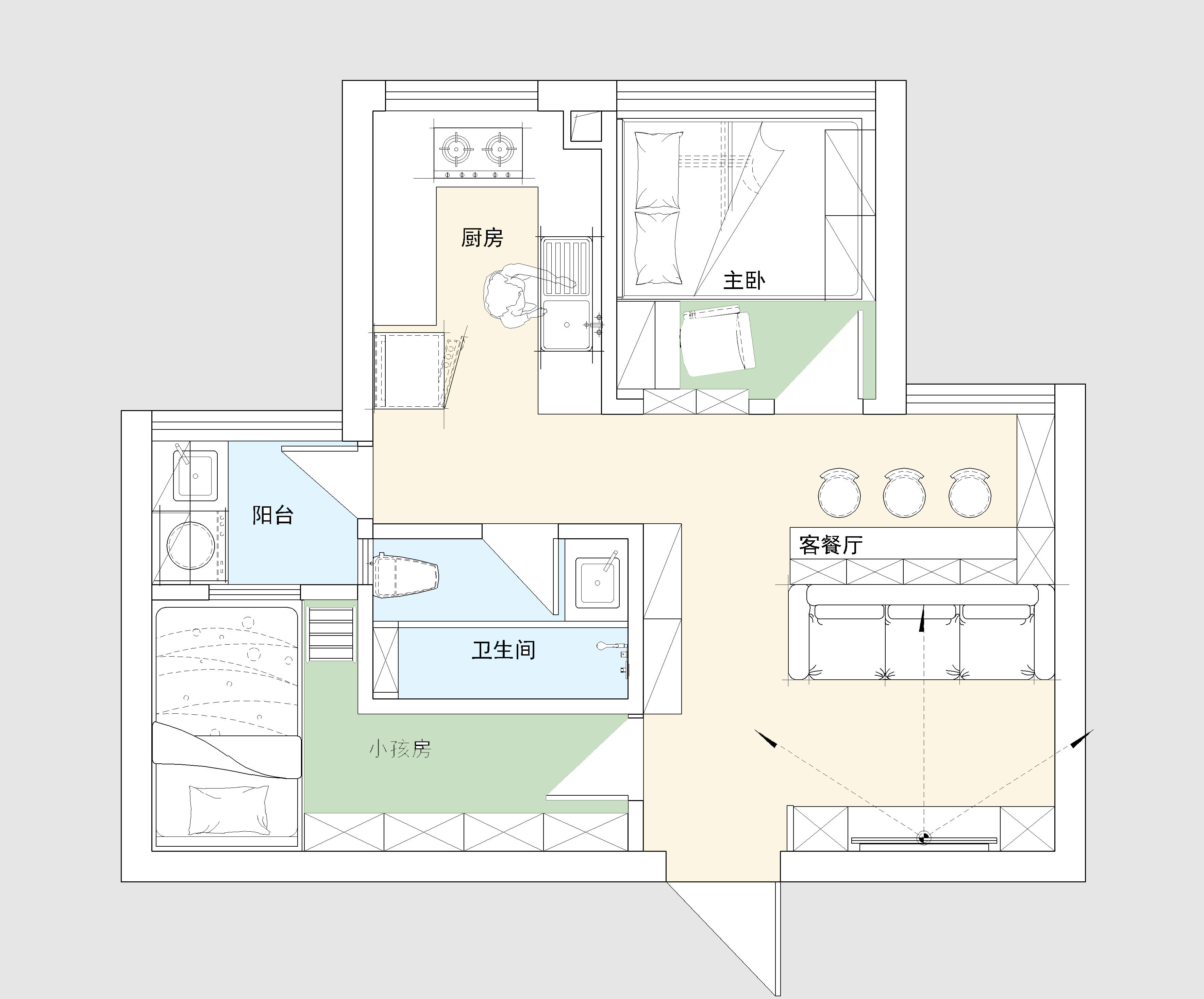 50平小户型装修改装,香港夫妻一百万装修公屋