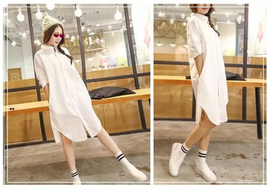 气质过膝衬衫怎么搭配衣服,过膝长款衬衫怎么搭