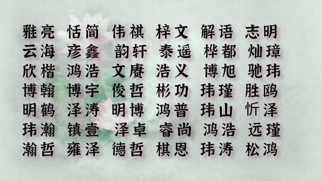 唐诗起名男孩名字大全集,唐诗起名字大全2019女孩