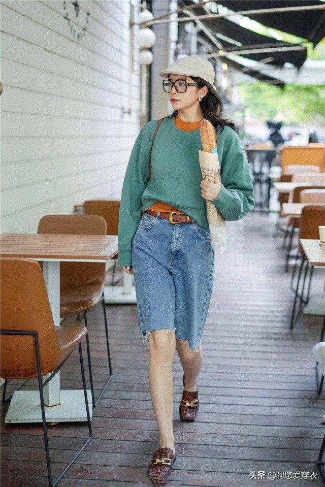 三木高领毛衣搭配,时尚博主三木秋冬搭配毛衣叠穿