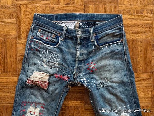 简单的缝纫加工活,破旧牛仔裤修补