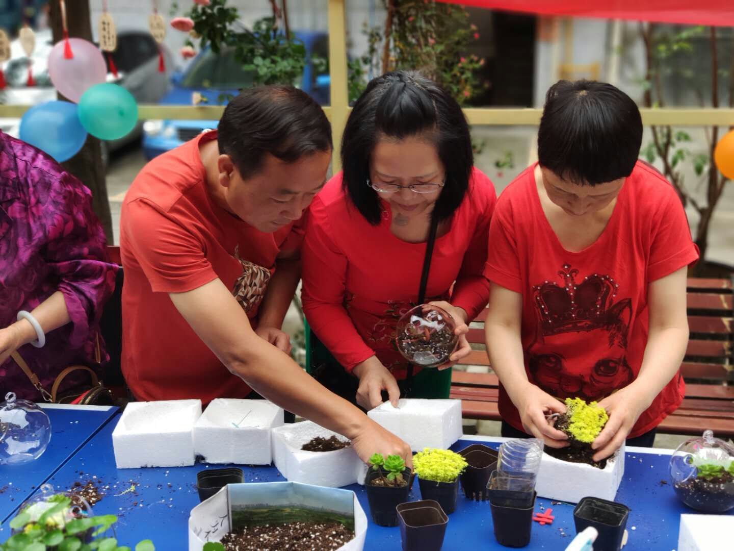 幸福花廊里的微创景观让光荣小区社区居民体验“劳动最美丽”