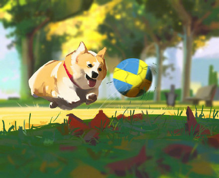 阳光彩虹小插画,阳光下玩耍插画