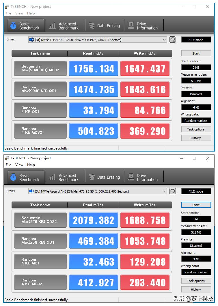 东芝rc500500g评测,东芝rc500和阿斯加特