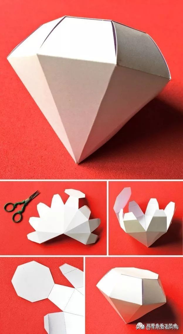 手工制作纸折的礼品盒,纸手工折盒教程