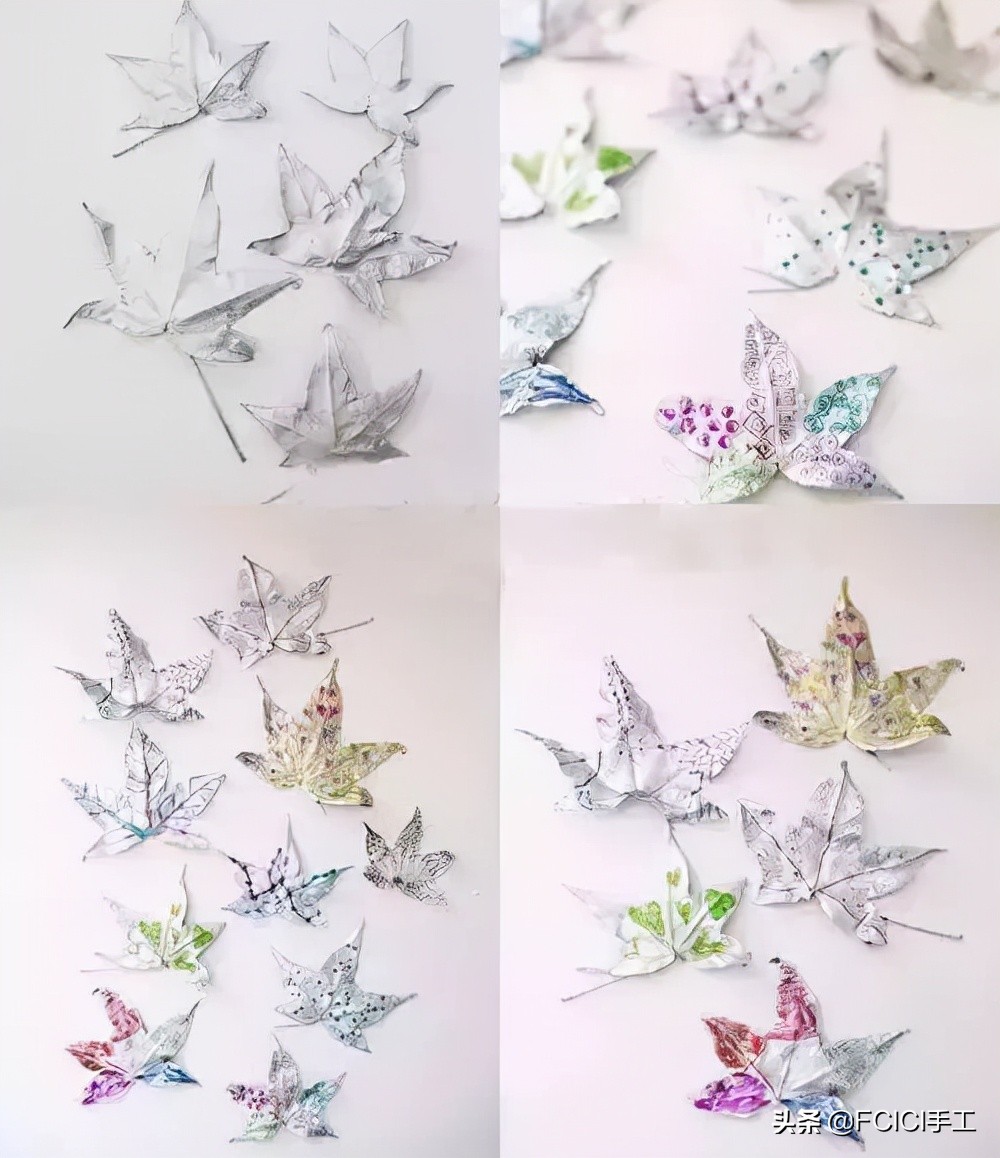 落叶手工作品创意高级感图片,落叶主题创意手工