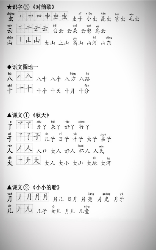 一年级下册语文小青蛙生字笔顺,一年级下册语文静夜思生字笔顺