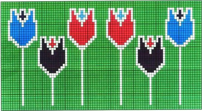 4-6岁儿童花毛衣图案大全,毛衣提花花卉图案图解