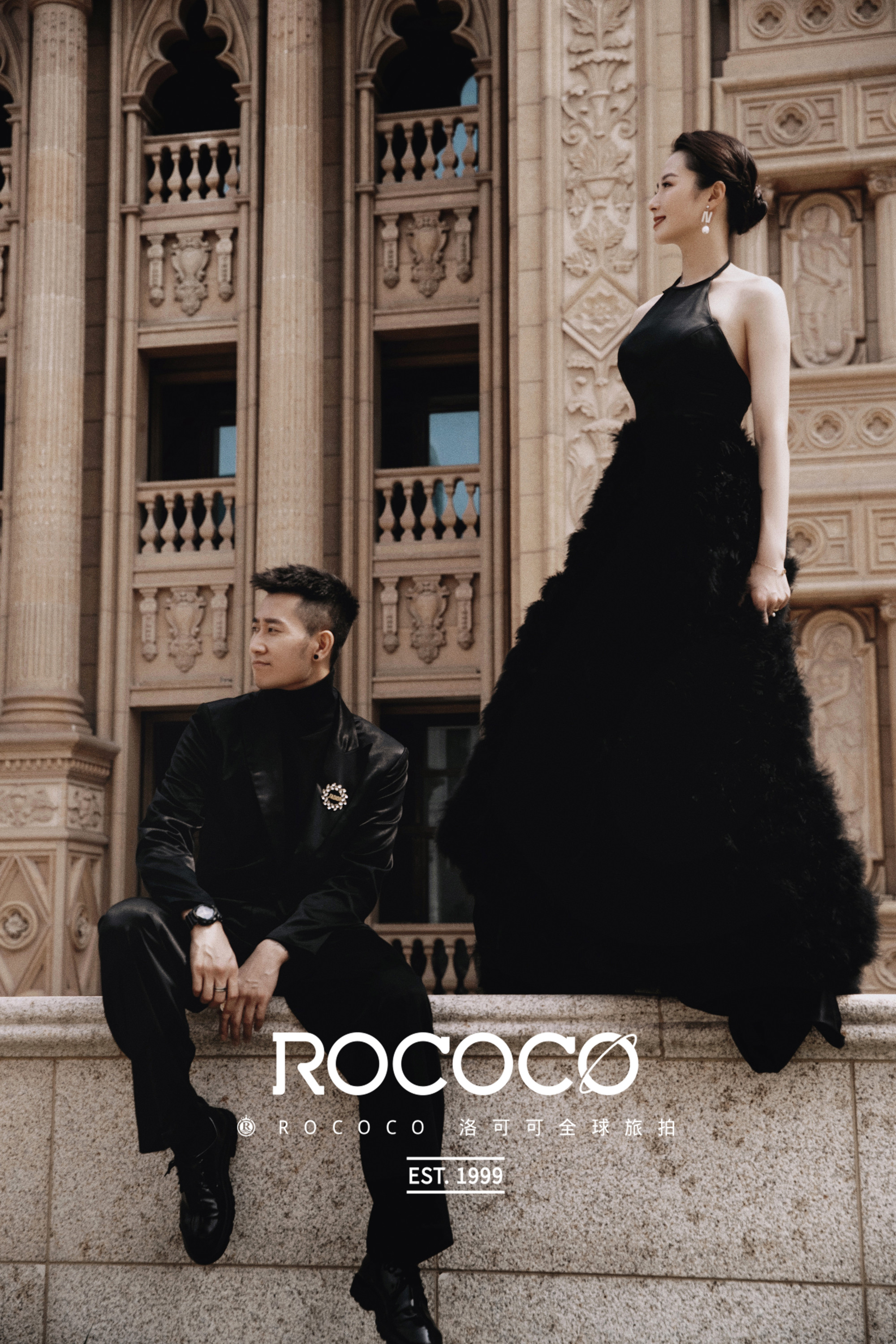 黑纱婚纱照高级感外景调色教程,高级感满满的森系黑纱婚纱照