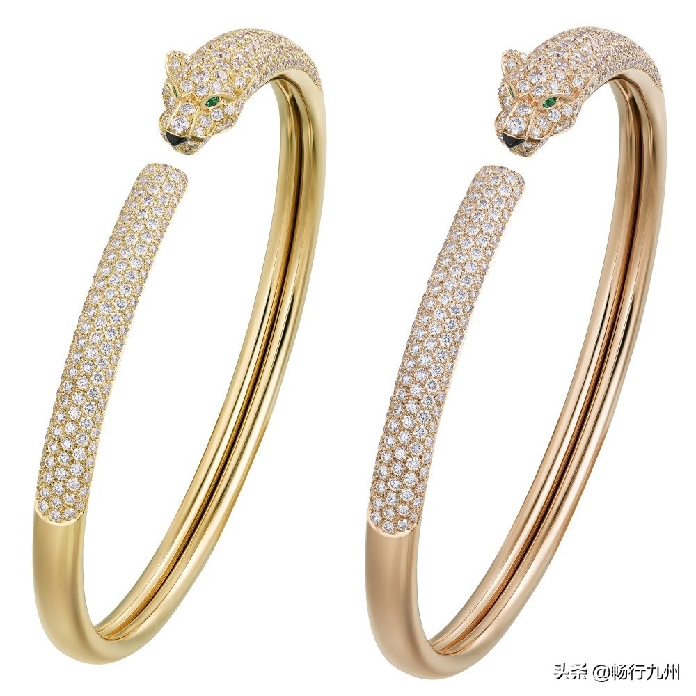 cartier满钻猎豹手镯,卡地亚猎豹款手镯