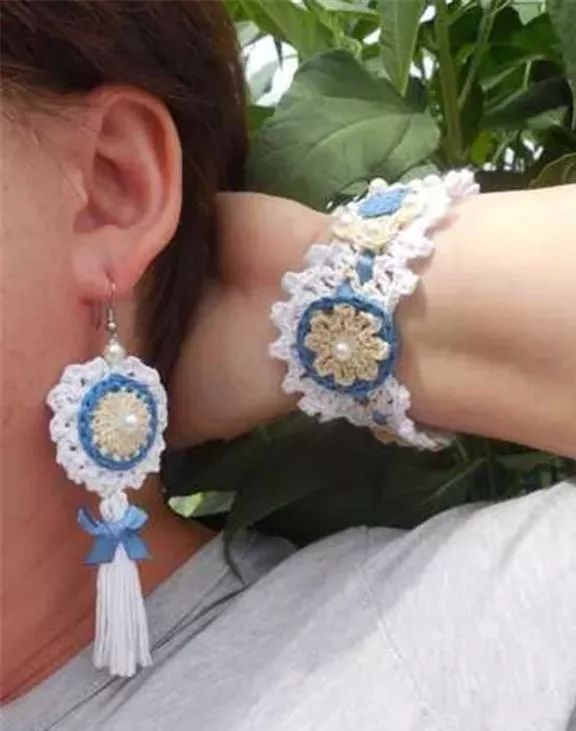 钩针耳环教程图解,钩针编织耳环图解