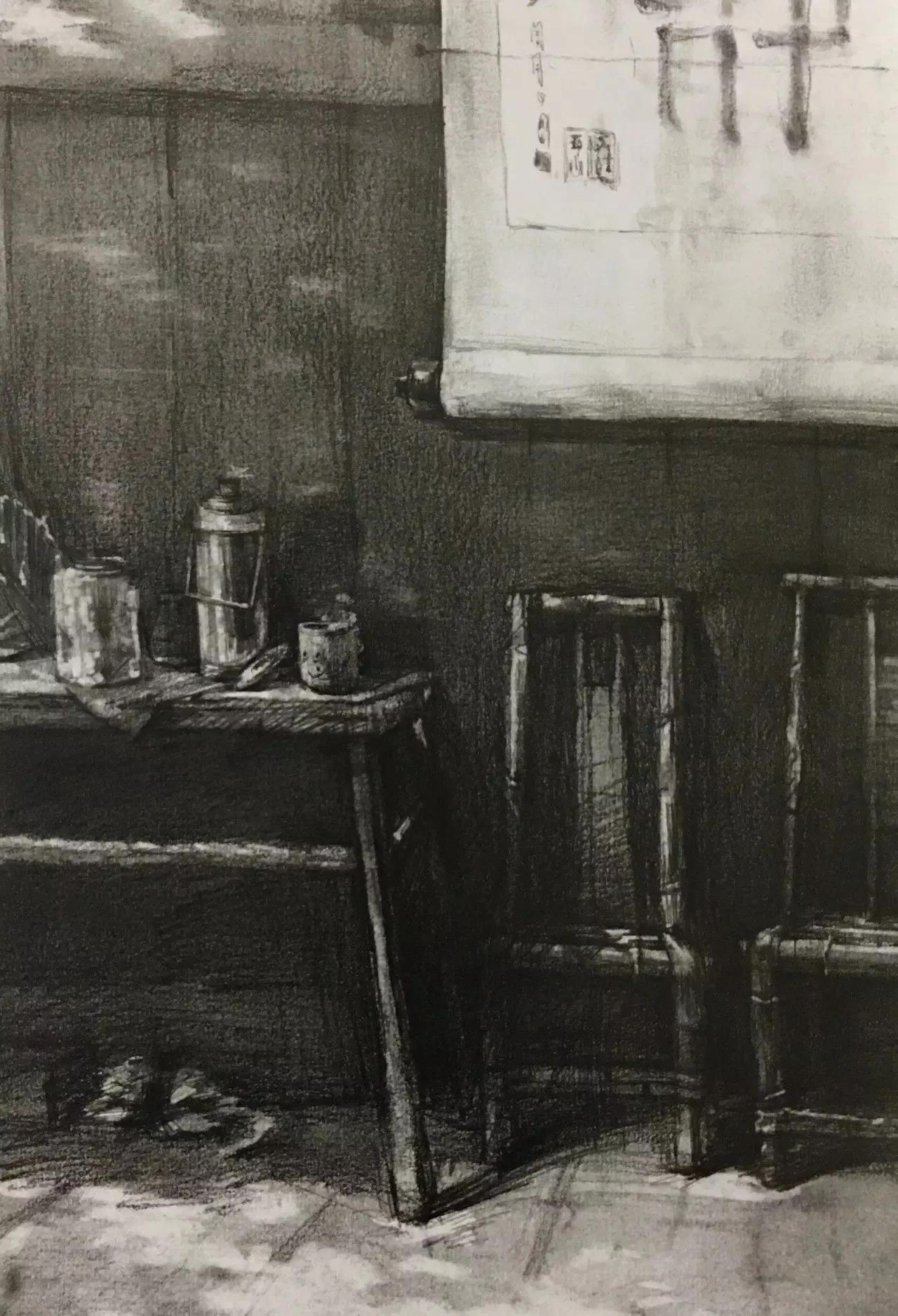 清华校考场景素描高分卷,清华素描场景高分卷技法