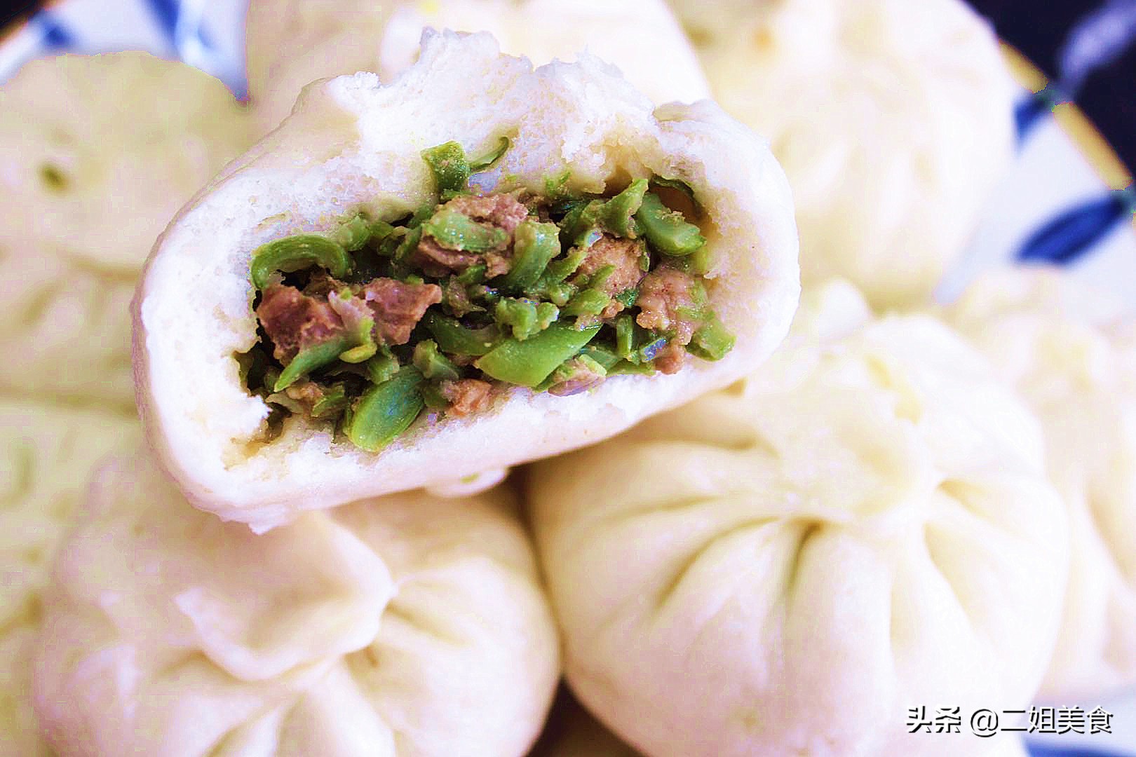 豆角肉包子的包法和发面全过程,做豆角包子豆角需要用水焯一下吗