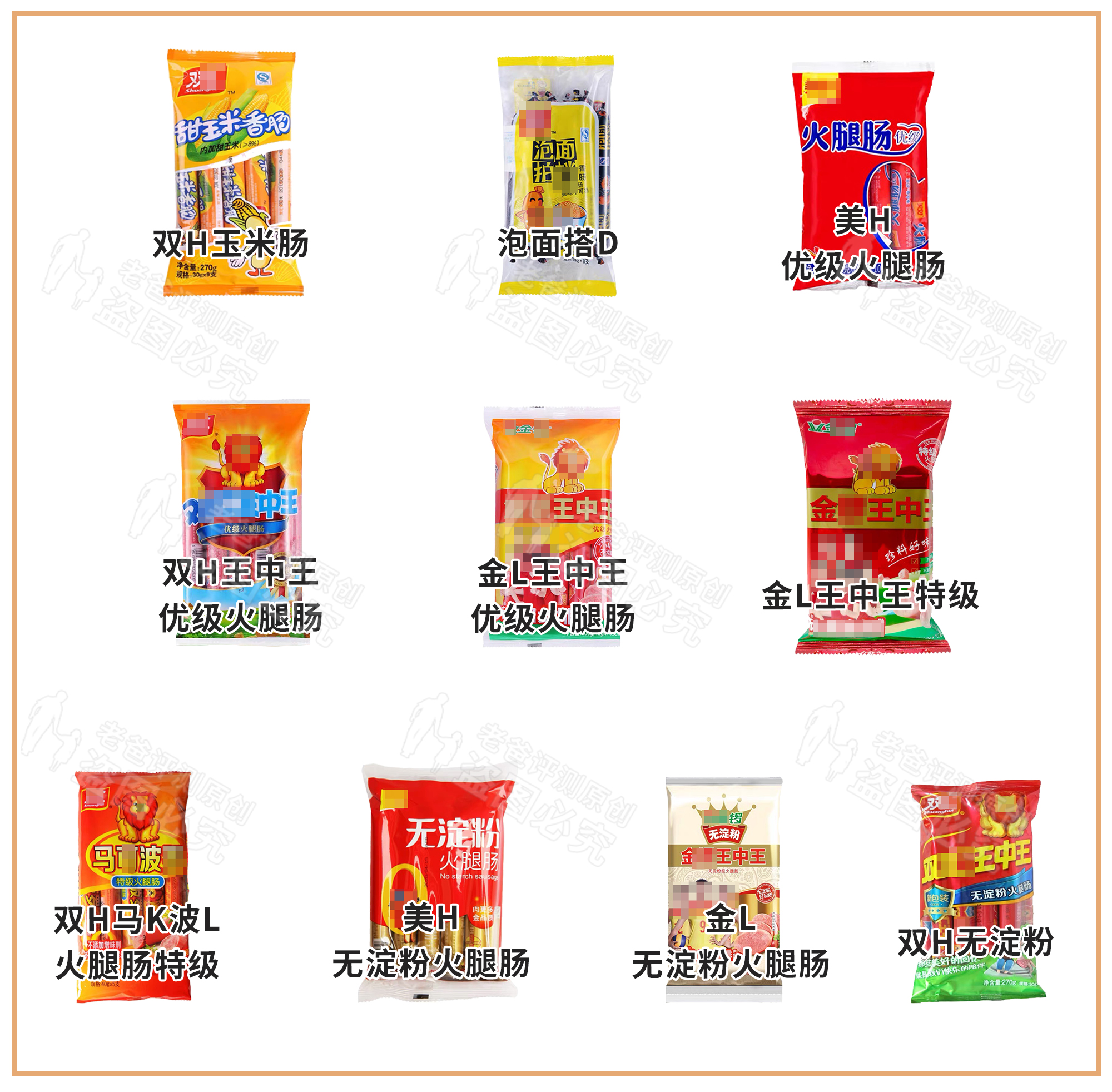 各种各样的火腿肠评测哪款最好吃,哪款火腿肠肉多