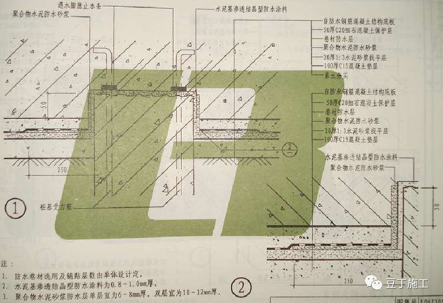 平屋面防水及保温标准施工节点,卫生间防水施工规范节点详图