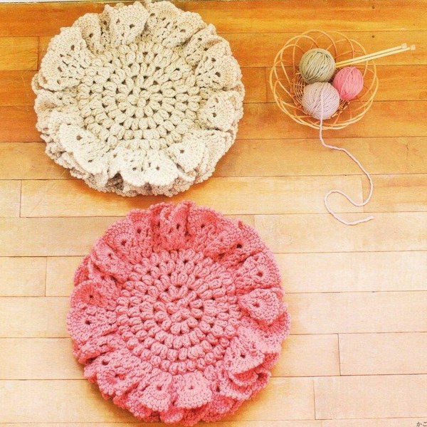 教你亲手制作创意手工旧毛线地毯,旧物品手工地毯