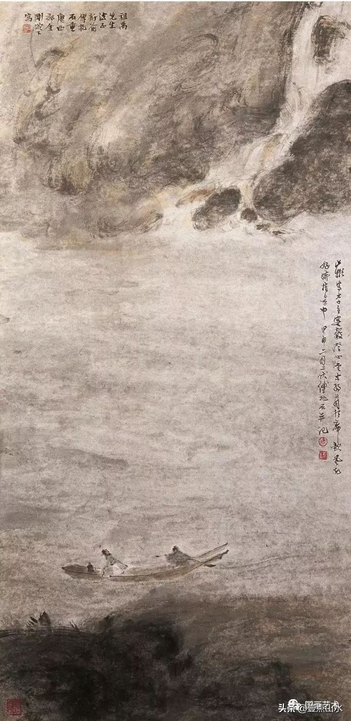 傅抱石山水全集,酣畅淋漓水彩画作品