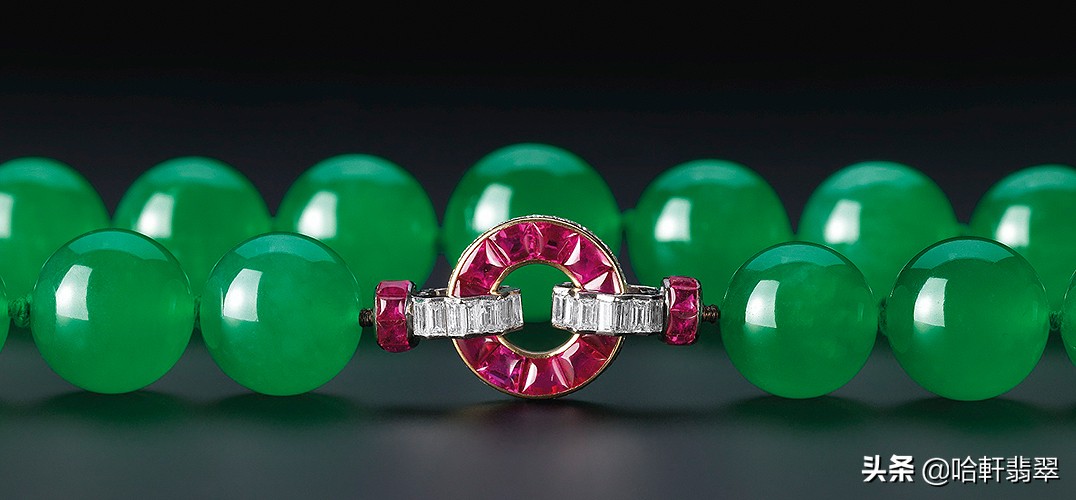 过亿的老翡翠珠链,翡翠珠链12毫米108颗