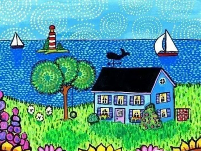 儿童创意水粉画作品,6-12岁幼儿创意水粉教程入门