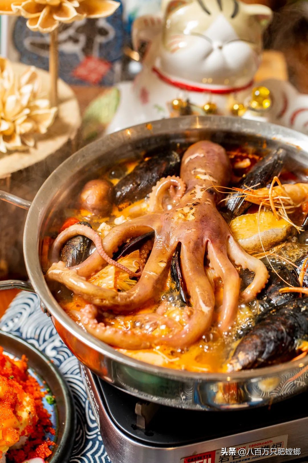 章鱼火锅日式,会动的章鱼海鲜火锅