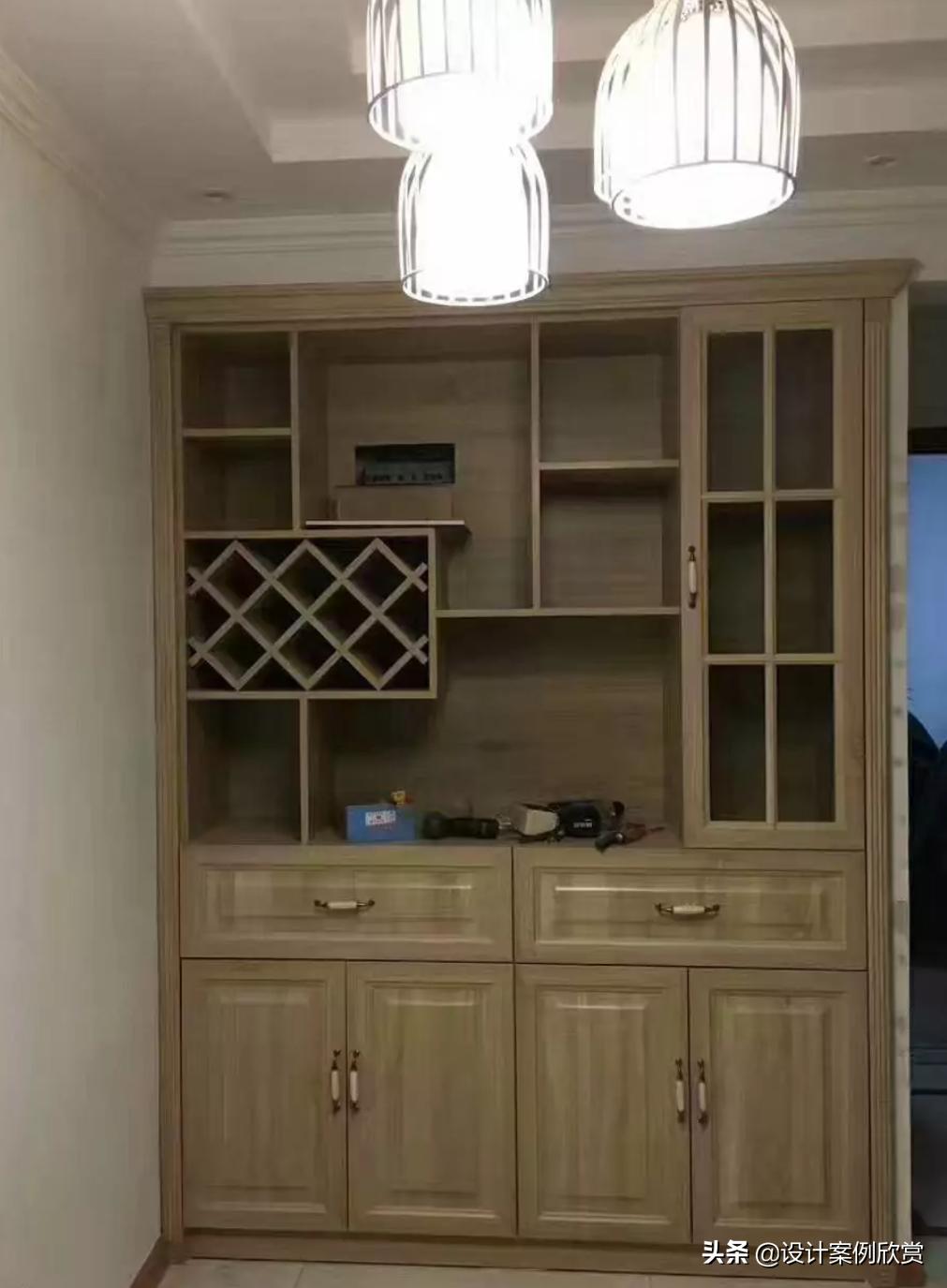 现代简约餐厅客厅隔断酒柜1.2米,餐厅酒柜设计实景图