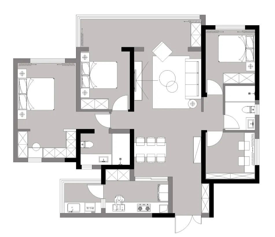 龙湖梵城135平米效果图,精装房拆掉重新装费用高吗