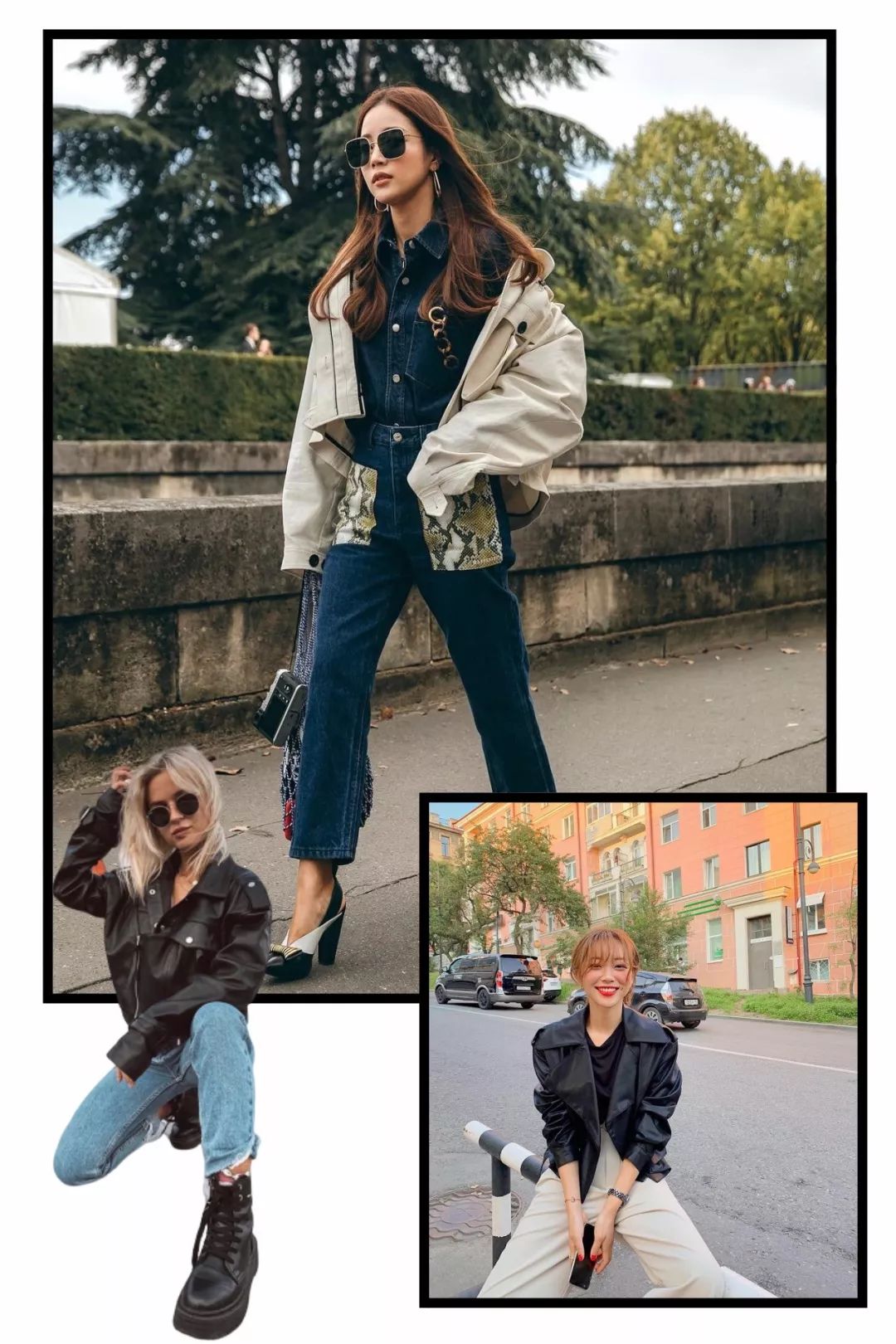 没想到皮夹克还有减龄的作用！“人间芭比”lisa和超模都在穿