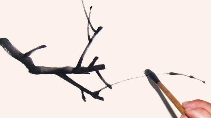 国画花枝穿插技巧图解,国画花枝的简单教程