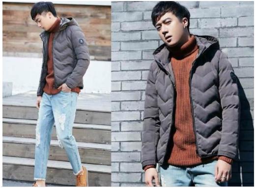 穿搭时尚达人男生羽绒服,ur男士羽绒服搭配