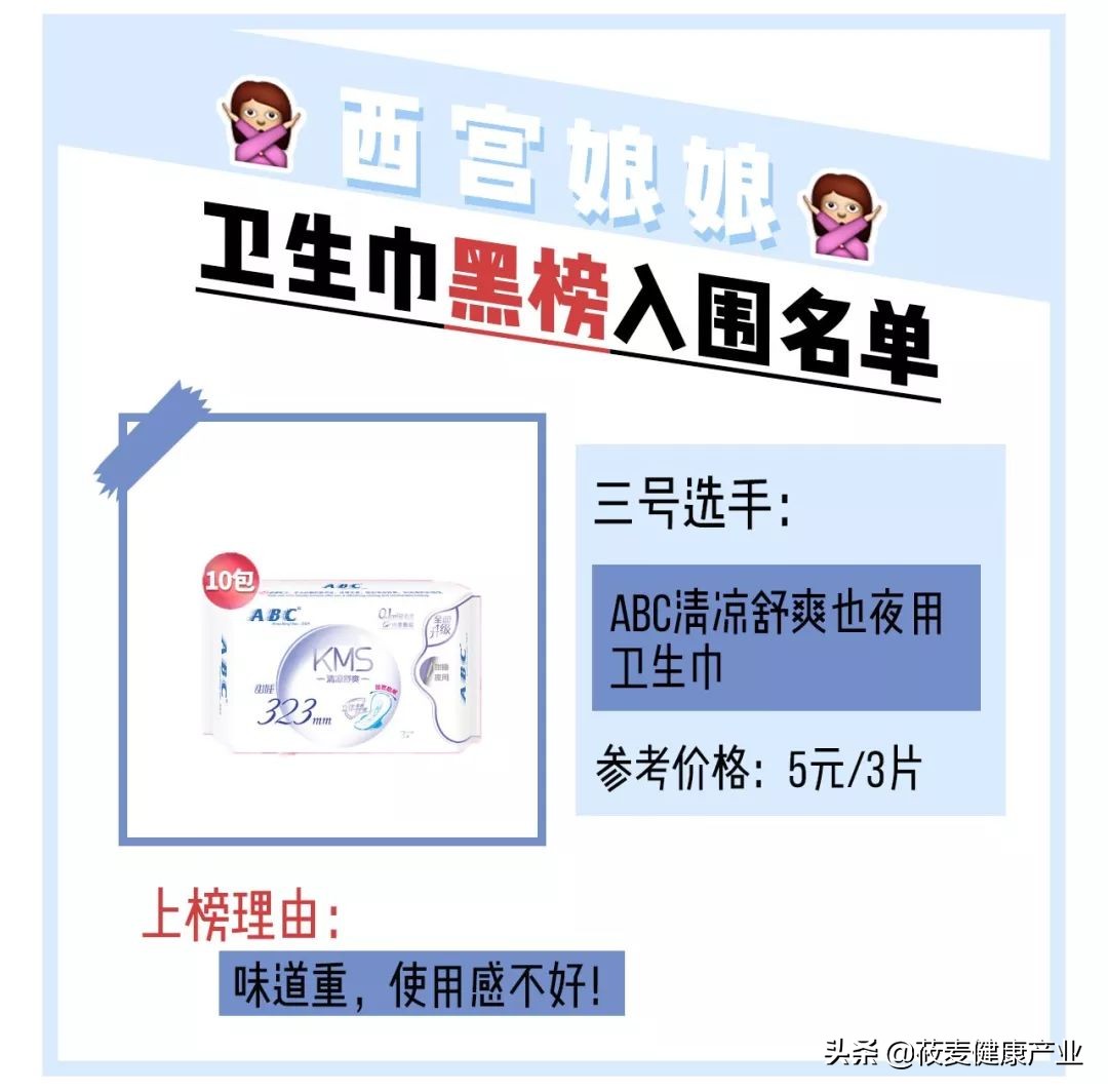 你用的卫生巾榜上有名了吗,常用的卫生巾上了黑名单