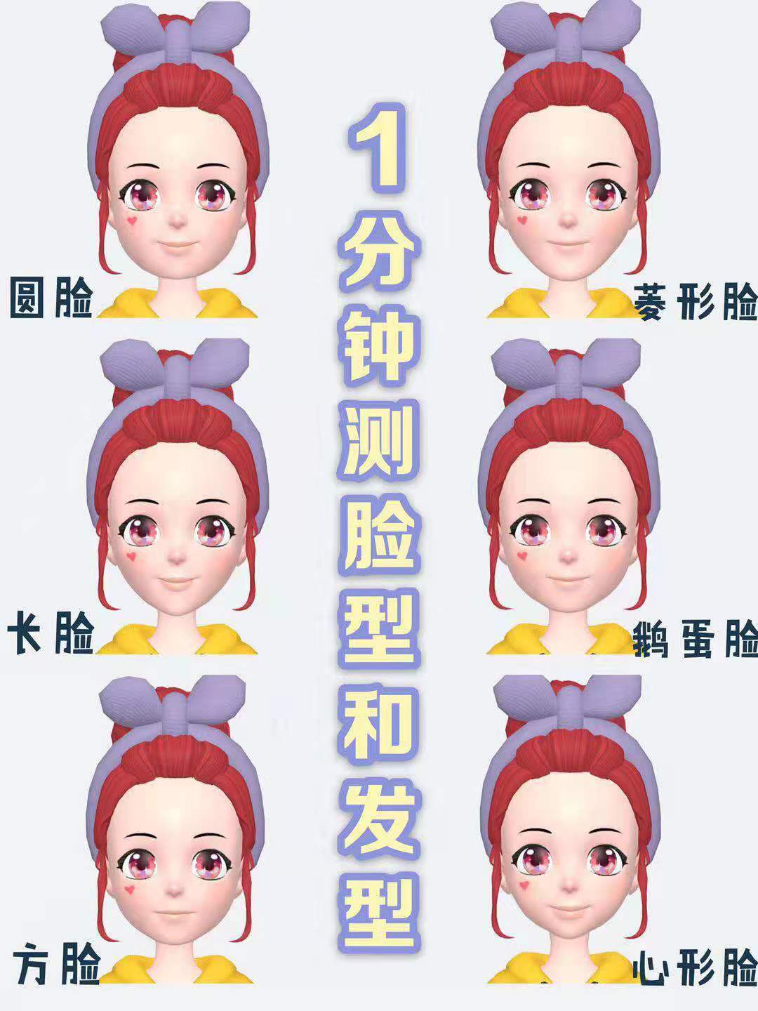一分钟自测脸型适合刘海,一分钟测脸型和发型